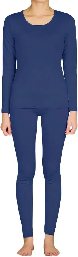 9M Women's Ultra-Soft Fleece Lined Thermal Base Layer Top & Bottom Underwear Set
