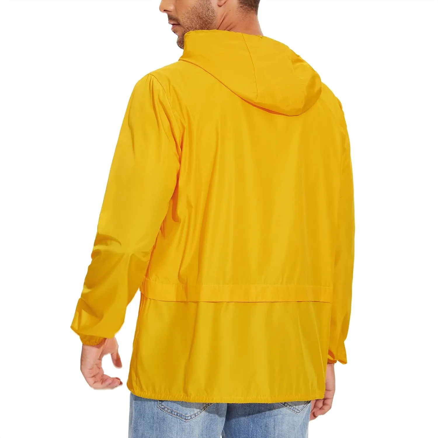 American Trends Raincoat for Men Waterproof with Hood Mens Rain Jacket Windbreaker Jackets Rain Coat