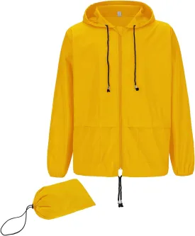 American Trends Raincoat for Men Waterproof with Hood Mens Rain Jacket Windbreaker Jackets Rain Coat