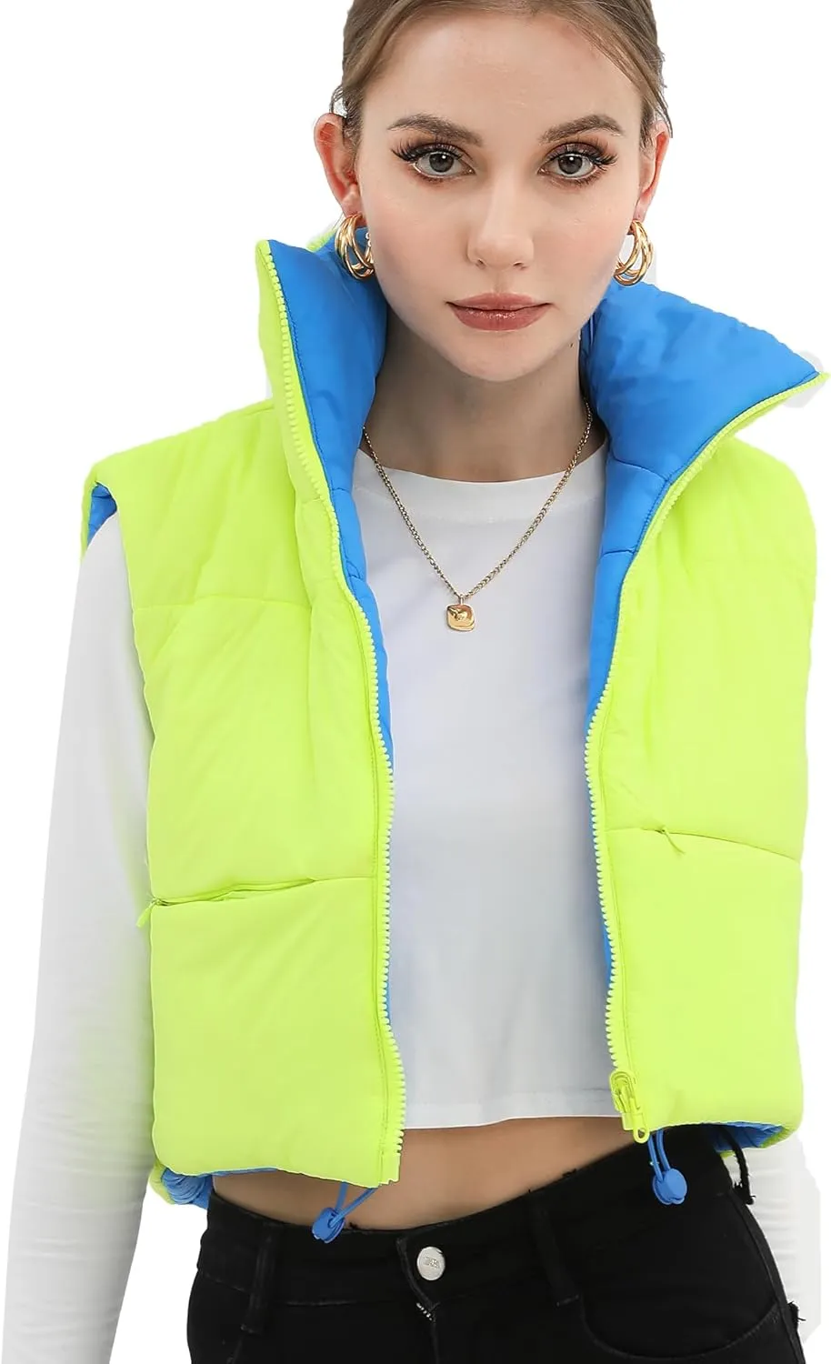 Argstar Women's Vest, Quilted Lightweight Zip Pockets Padded Gilet (XS-2XL)