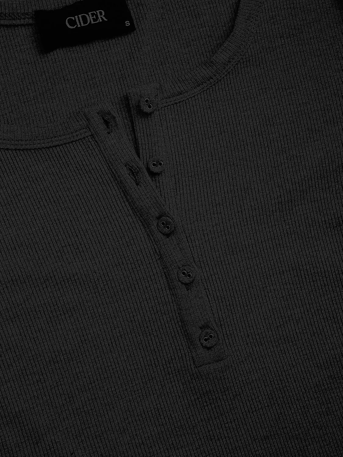 CIDER Henley Shirts for Women Long Sleeve Slim Fitted Basic Business Casual Tops for Women Button Ribbed Knit Base Layer