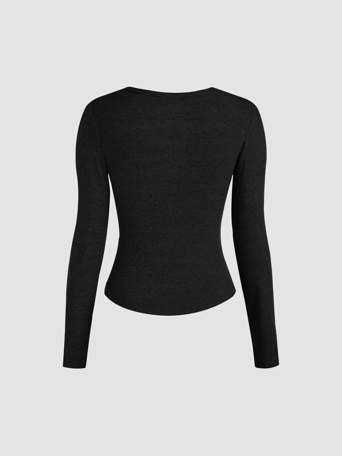 CIDER Henley Shirts for Women Long Sleeve Slim Fitted Basic Business Casual Tops for Women Button Ribbed Knit Base Layer