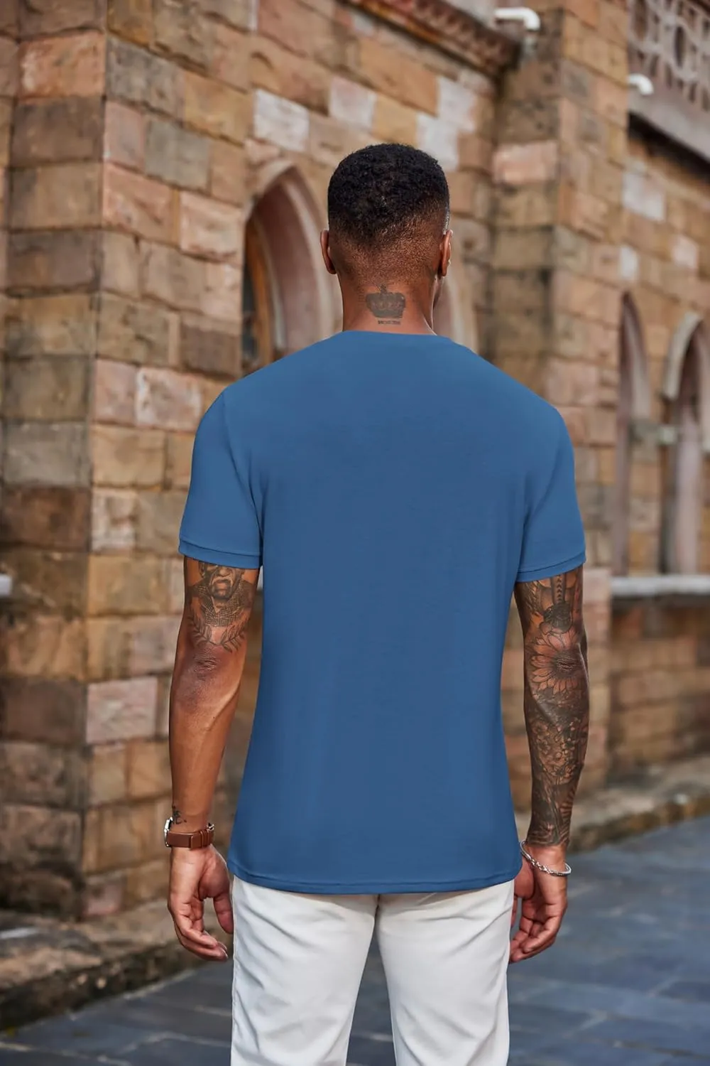 COOFANDY Men's Henley Shirts Short Sleeve Casual Summer Basic Tee Solid Button T-Shirts