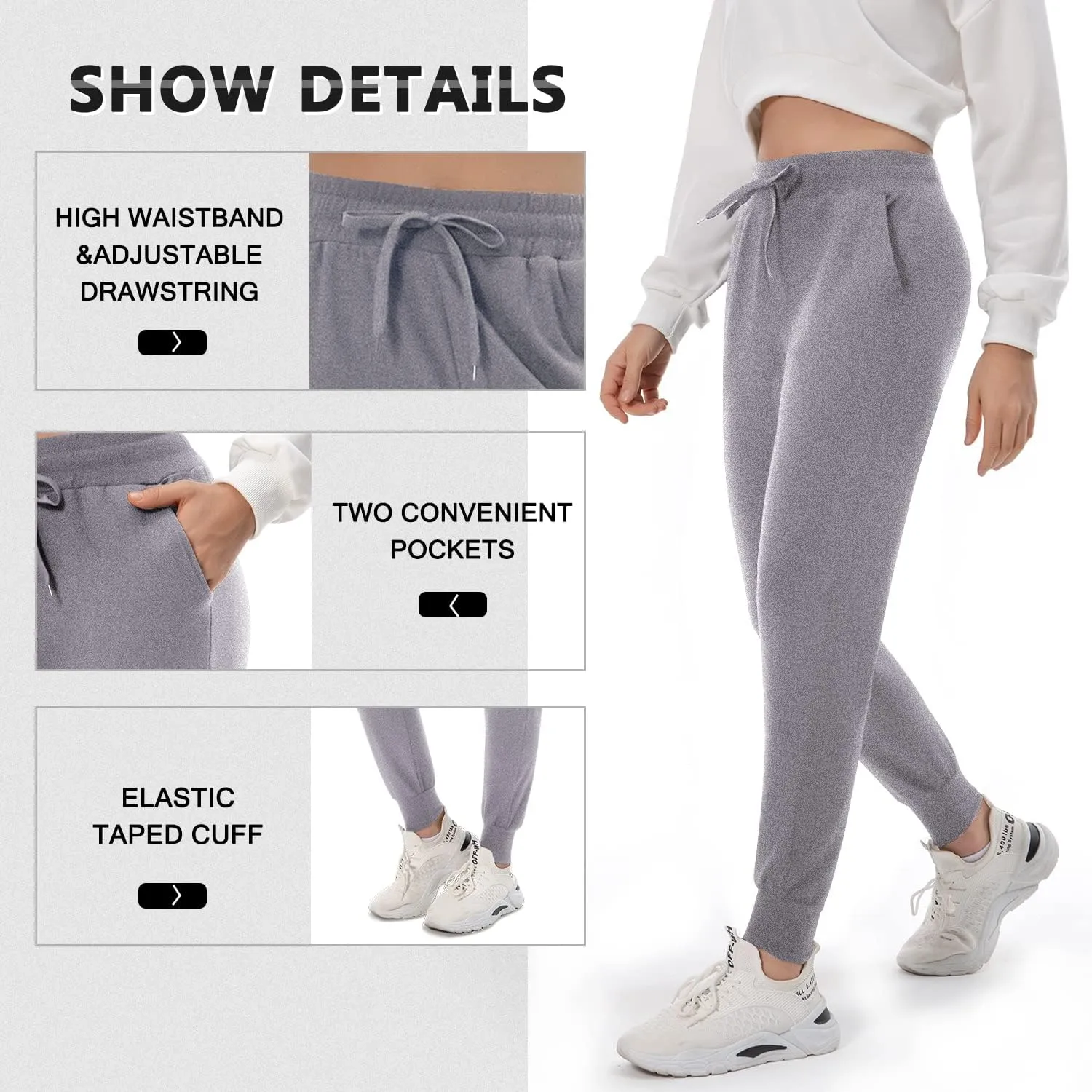 FULLSOFT Fleece Lined Sweatpants for Women-Women's Thermal Joggers with Pockets Lounge Leggings for Workout Running Winter
