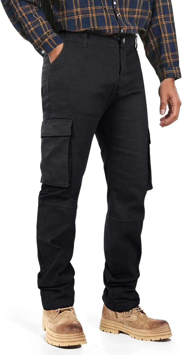 GINGTTO Men's Casual Cargo Pants Drawstring Elastic Waist Work Pants Hiking Jogger Multi Pockets