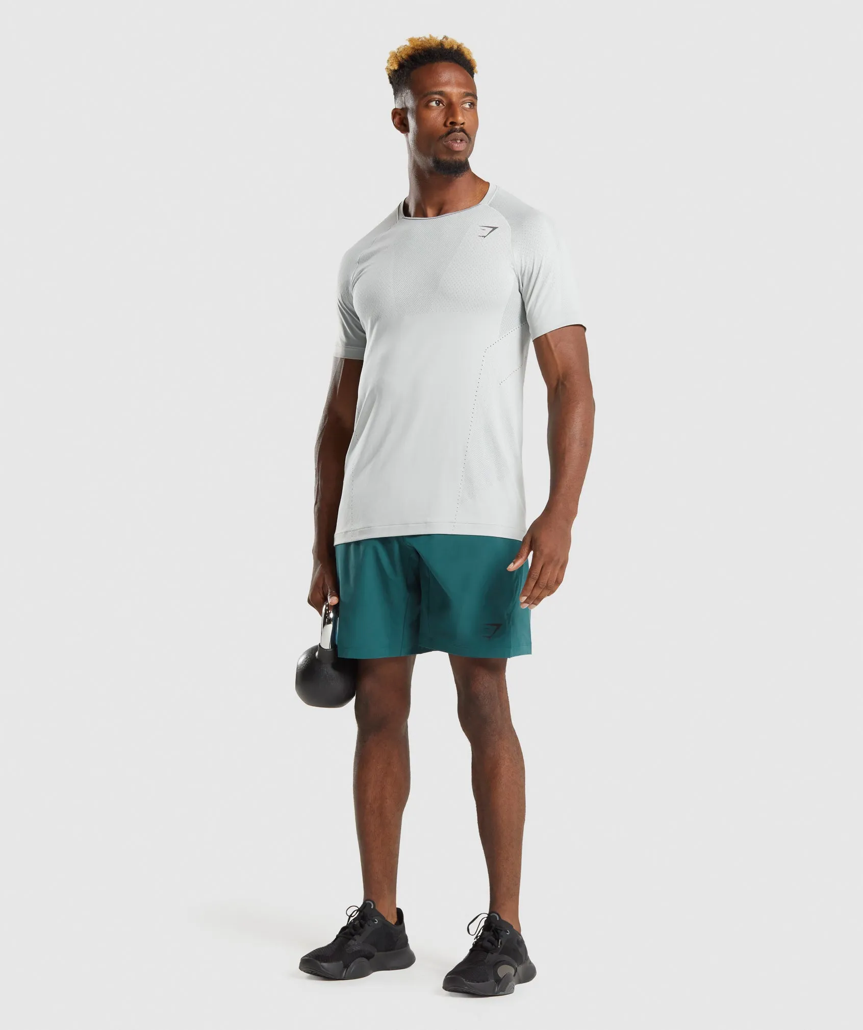 Gymshark Apex Perform T-Shirt - Light Grey/Charcoal