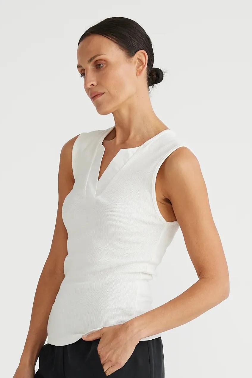 Henley Tank in White