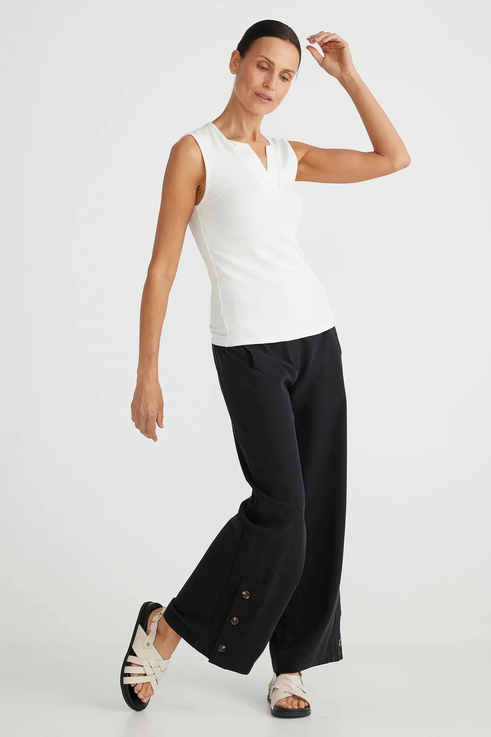 Henley Tank in White