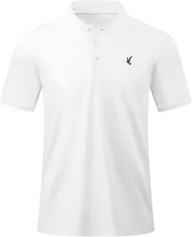 JMIERR Men's Polo Henley Shirt Moisture Wicking Quick Dry Summer Casual Short Sleeve Golf Polo T Shirts