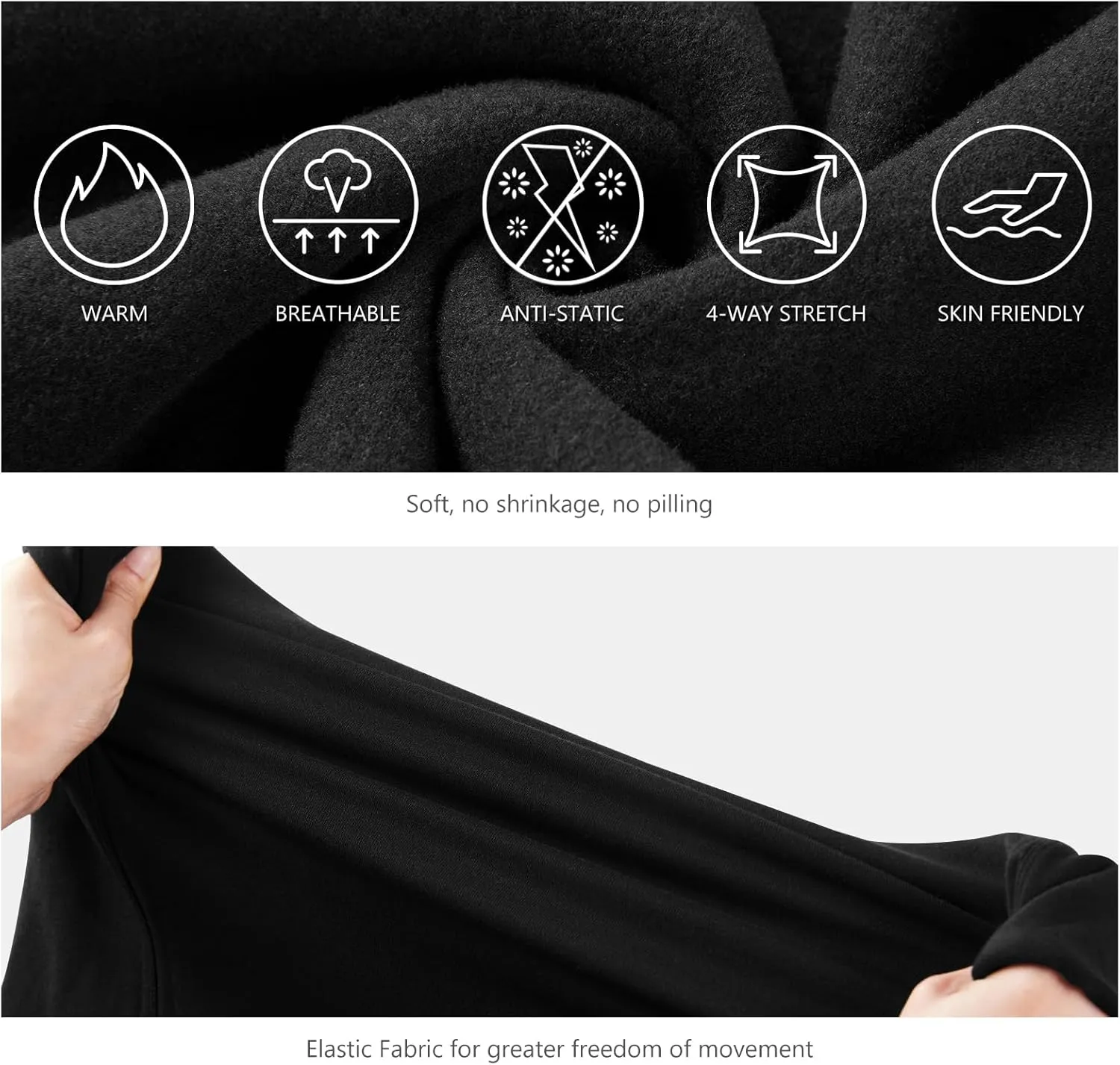 Lightbare Womens Fleece Long Sleeve Dress Thermal Pullover Crew Neck Tunic Sweatshirt Dress with Pocket Winter Dresses