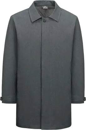 Little Donkey Andy Men's Waterproof Mid-Length Trench Coat, Lightweight Long Rain Coat, Single Breasted Overcoat