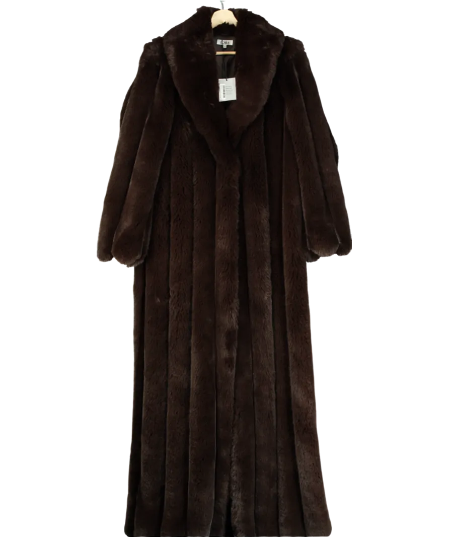 LOBA Brown Luciana Faux Fur Maxi Coat UK M