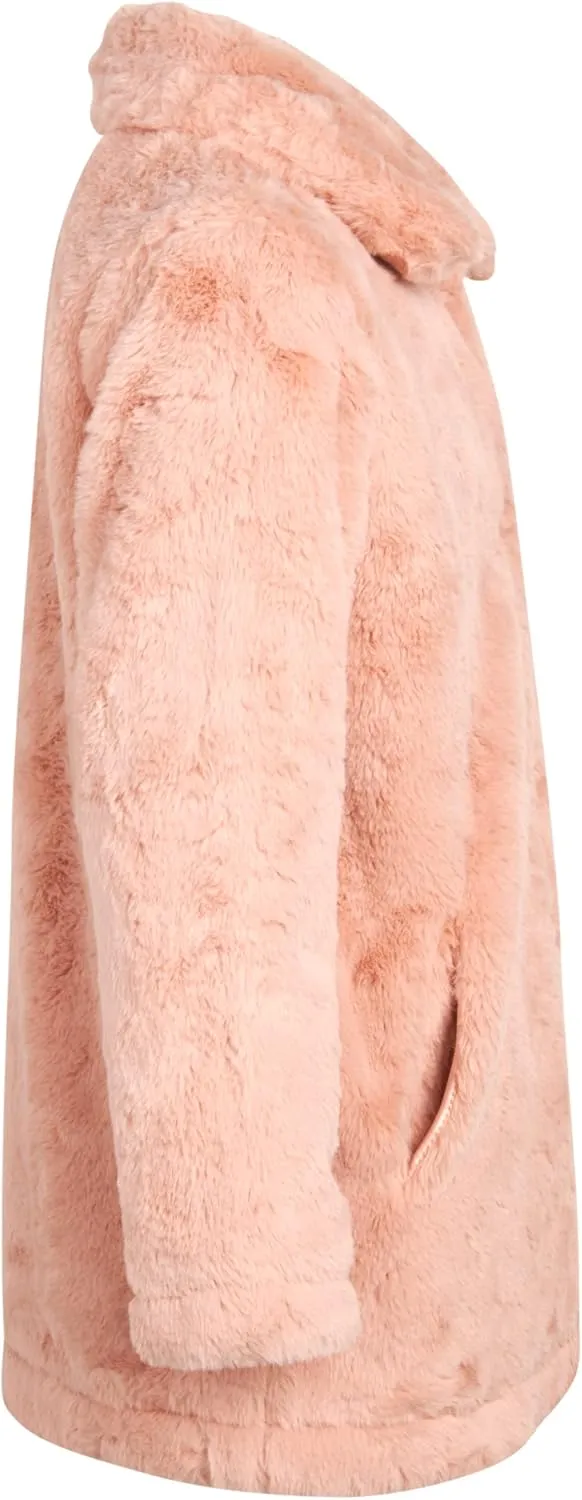 URBAN REPUBLIC Girls' Jacket- Long-Length Plush Faux Fur Teddy Overcoat