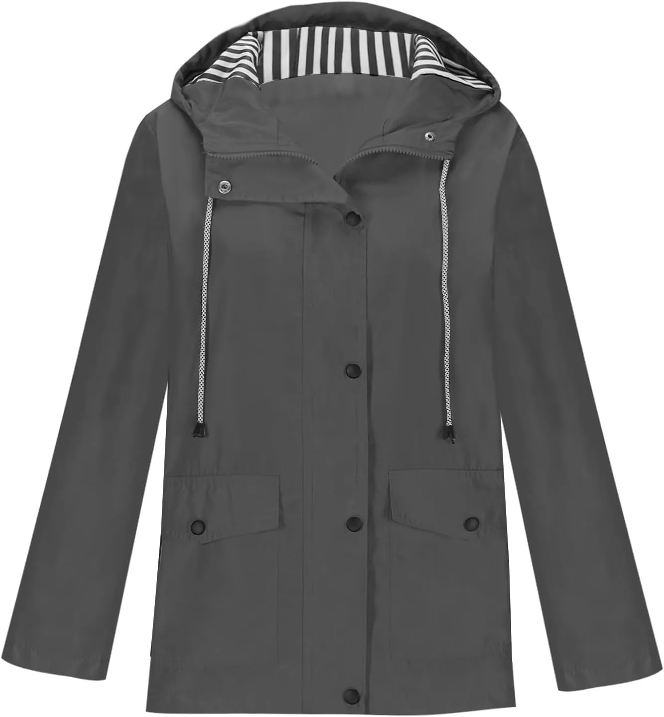 Women's Rain Jacket with Hood Packable Waterproof Rain Coats Oversized Travel Raincoats Windbreaker with Pockets