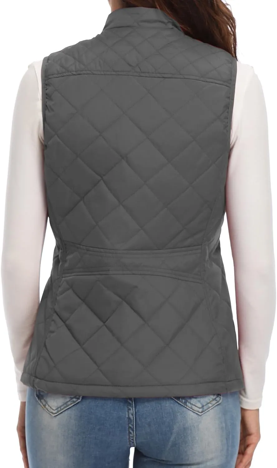 Xeoxarel Women's Quilted Vest with 4 Pockets, Puffer Padded Gilet (Available in Inner Pockets)